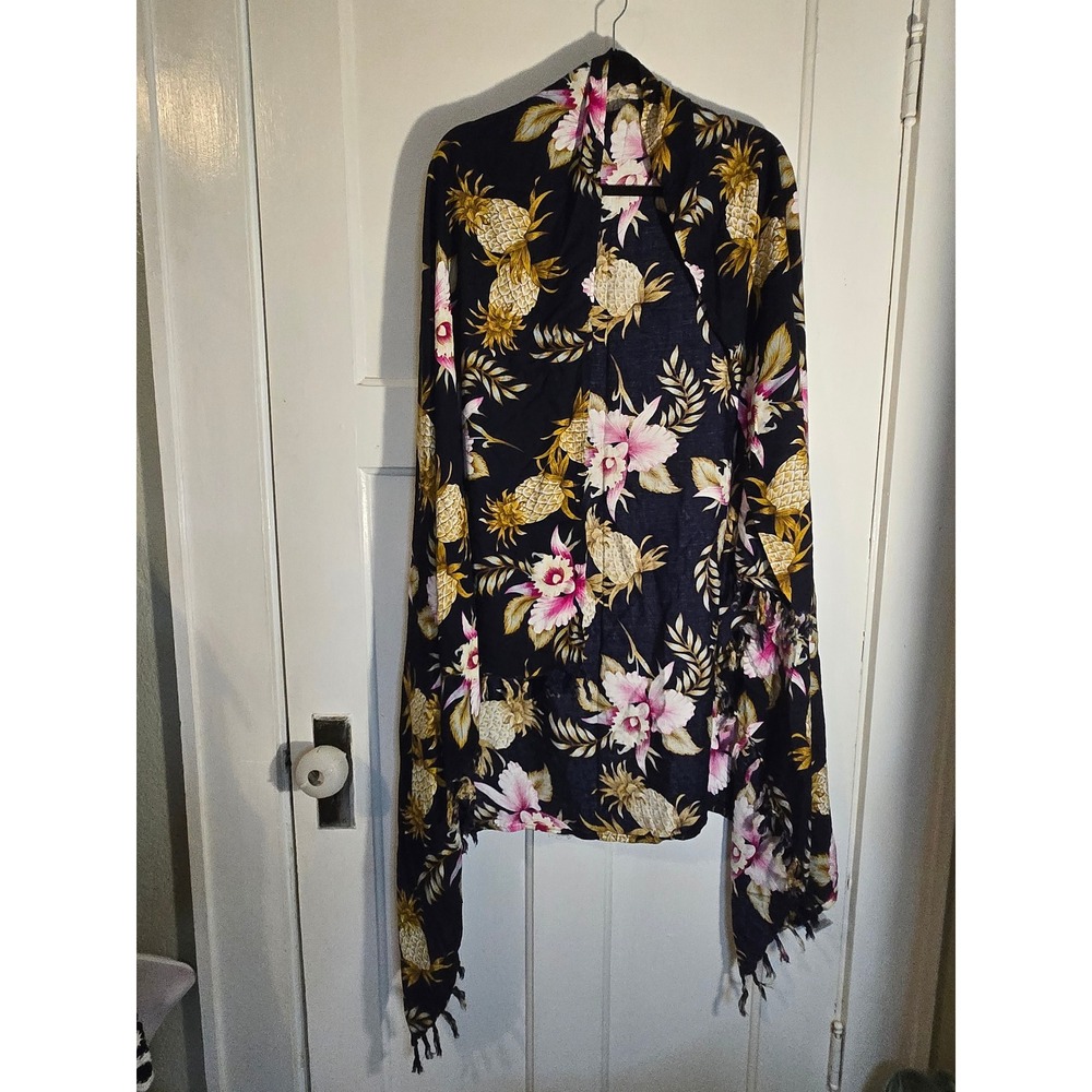 Hibiscus Collection Tinas Creation Tropical Pineapple Orchid Rayon Kimono Wrap